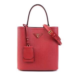 Prada 2way Galleria Saffiano Shoulder Bag Leather Red